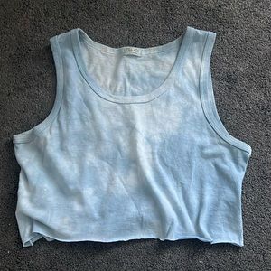 Brandy Melville Blue Tie-Dye Cropped Tank